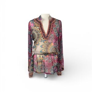 NWT Monique Leshman Paisley Tunic size Large